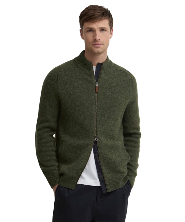 Men's Barbour Talder Zip Through Knitted Jumper - Sage