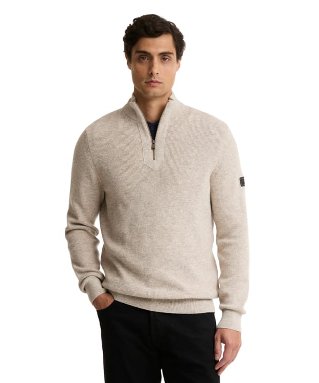 Men's Barbour International Crawley Funnel Neck Jumper - Concrete