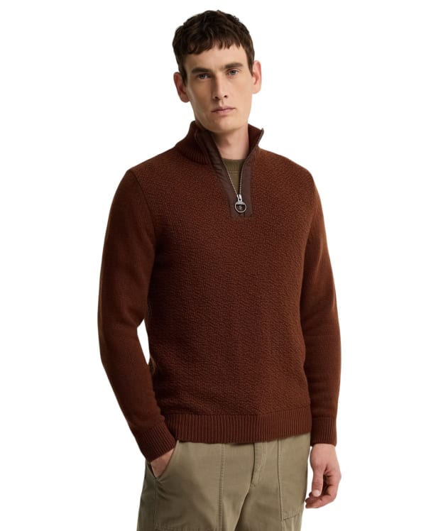 Men's Barbour Danforth Textured Half-Zip Sweater - Soil