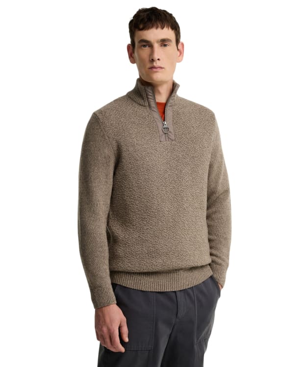 Men's Barbour Danforth Textured Half-Zip Sweater - Mushroom