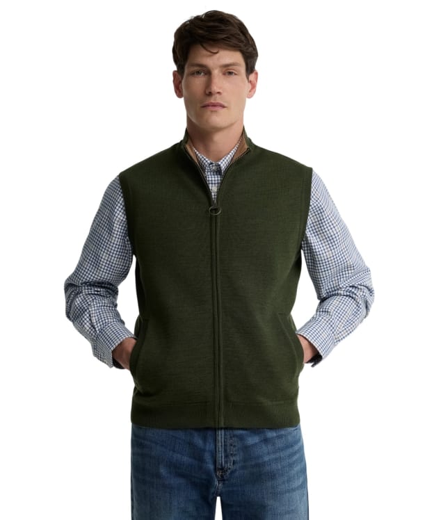 Men's Barbour Marcus Knitted Gilet - Olive