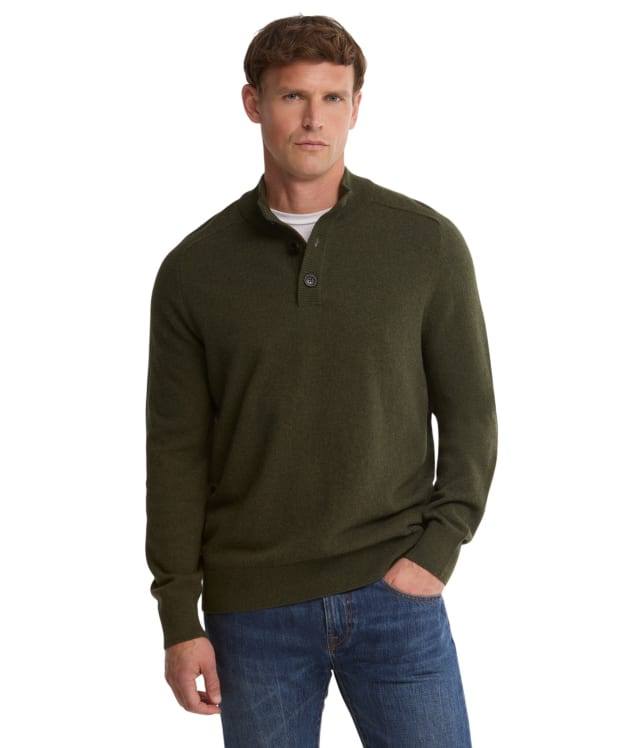 Men's Barbour Briggs Half Button Knit - Olive
