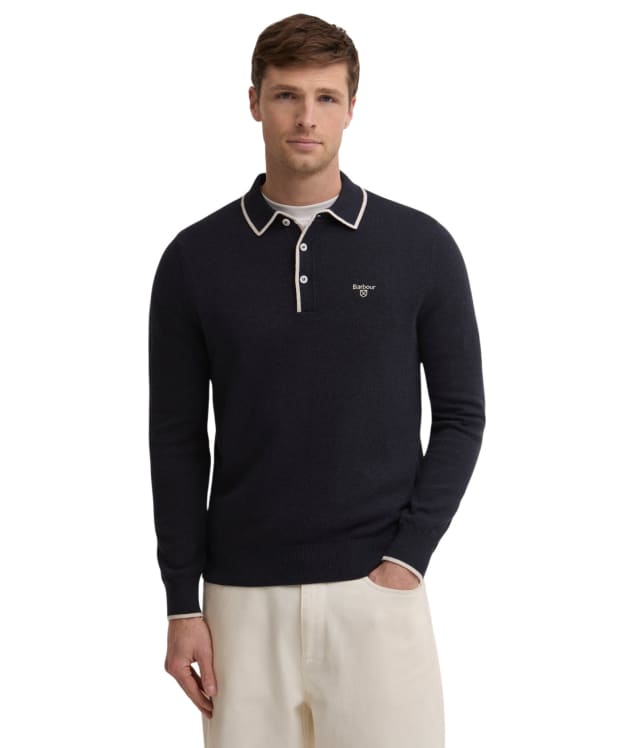 Men's Barbour Taunton Knitted Polo Shirt - Navy