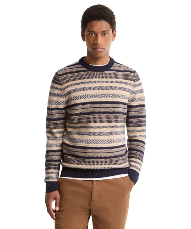 Men's Barbour Highsted Fairisle Crew Neck Sweater - Navy