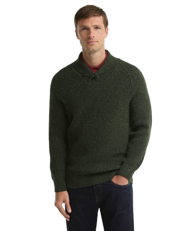 Men's Barbour Essentials Fleck Shawl Neck - Olive