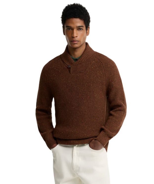 Men's Barbour Essentials Fleck Shawl Neck - Bracken