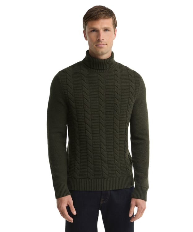Men's Barbour Staplecross Roll Neck Sweater - Seaweed