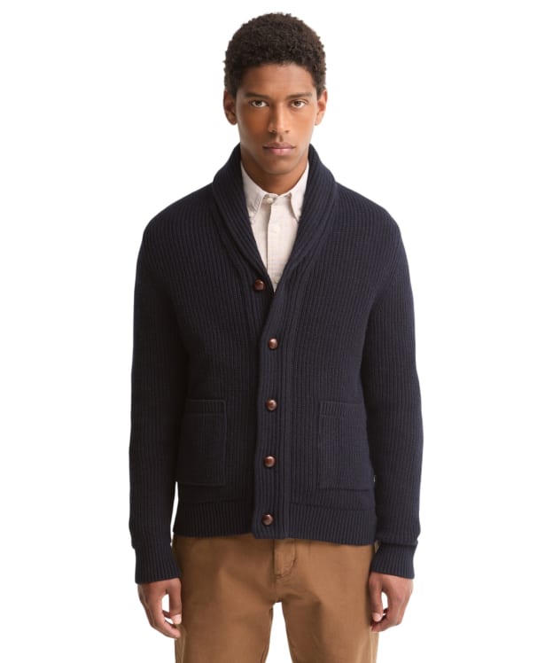 Men's Barbour Hartland Knitted Shawl Neck Cardigan - Navy