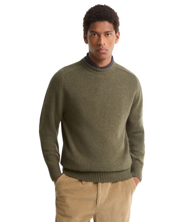 Men's Barbour Newtown Crew Neck Sweater - Mid Olive