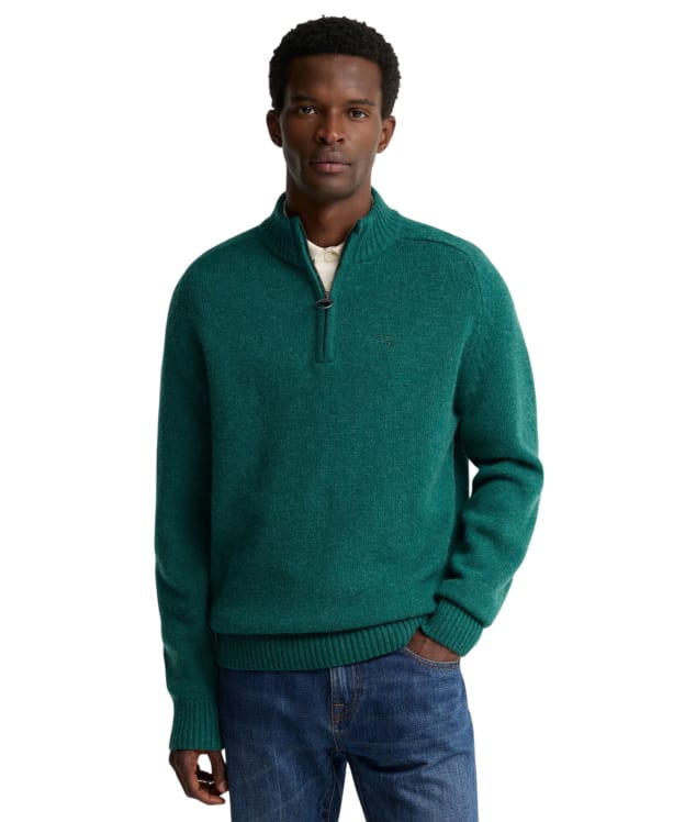 Men's Barbour Newtown Half Zip Knitted Jumper - Green