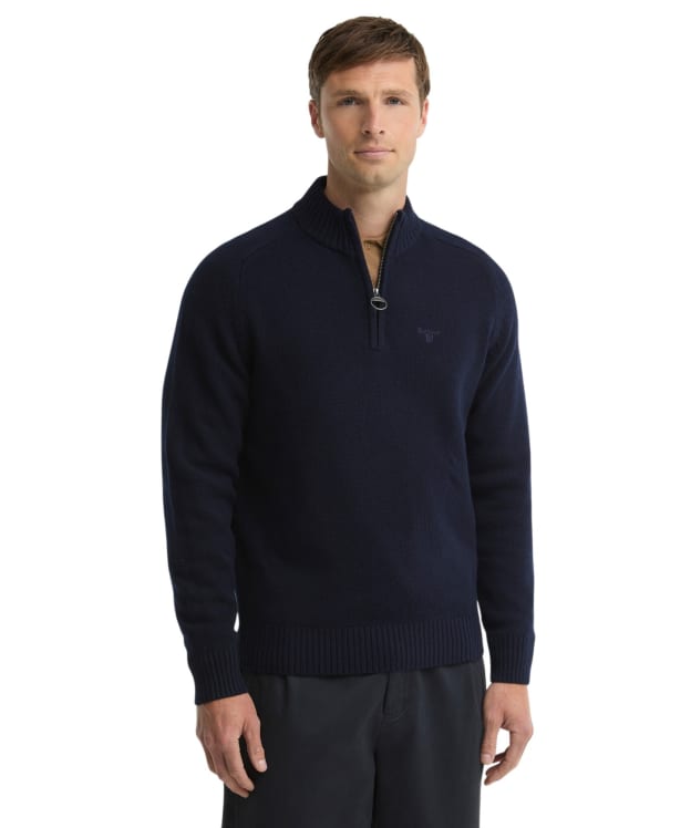 Men's Barbour Newtown Half Zip Knitted Jumper - Navy