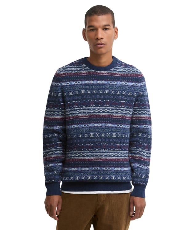 Men's Barbour Dalehead Fairisle Crew Neck Jumper - Inky Blue