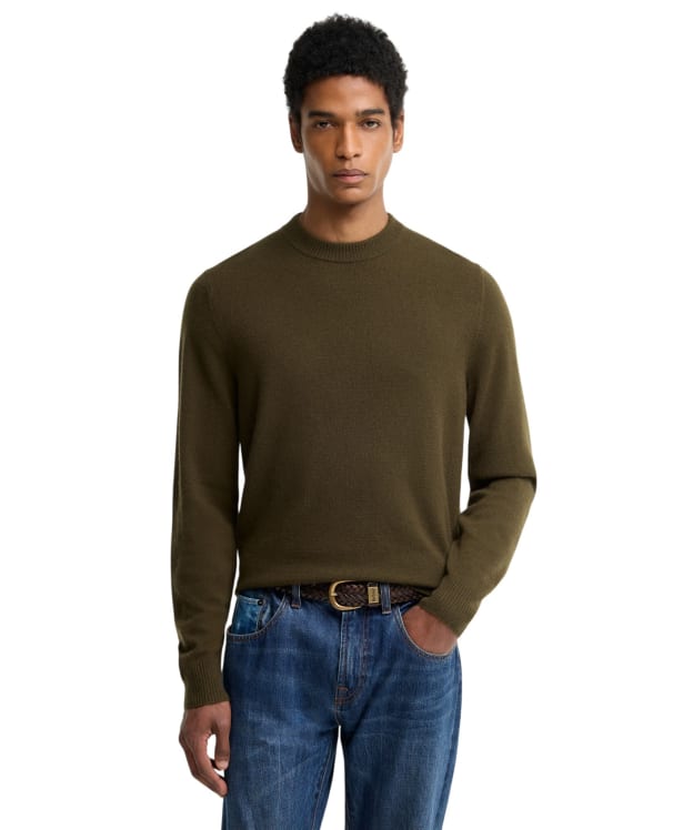 Men's Barbour Pure Cashmere Sweater - Olive
