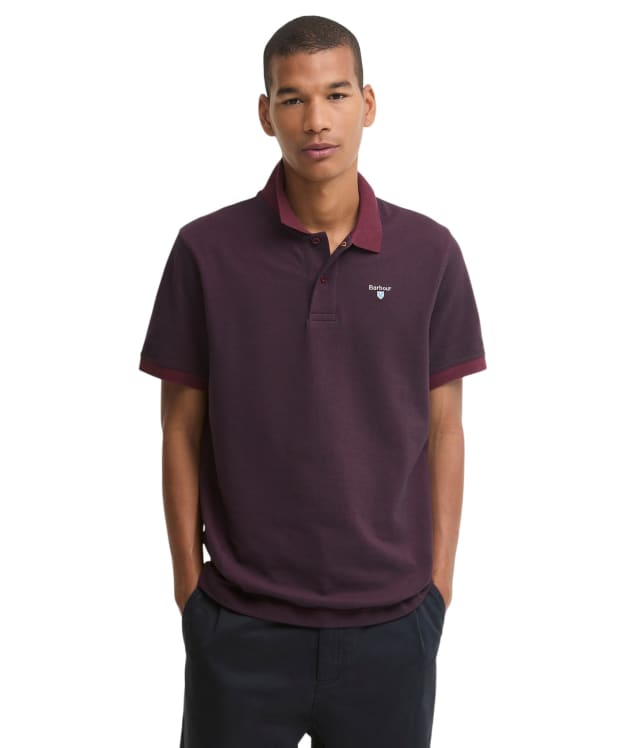 Men's Barbour Sports Polo Mix Shirt - Bordeaux