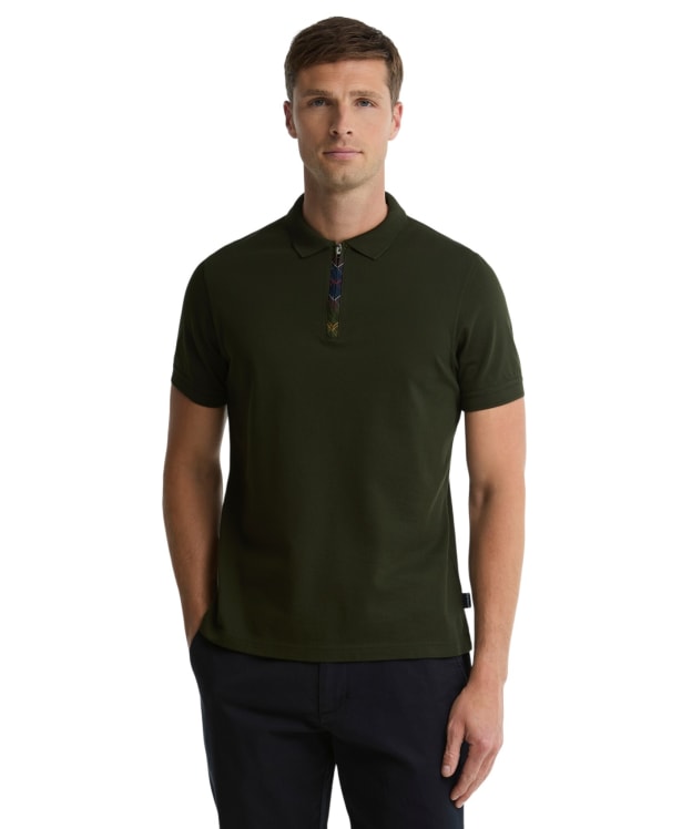 Men's Barbour Stately Zip Polo Shirt - Sage