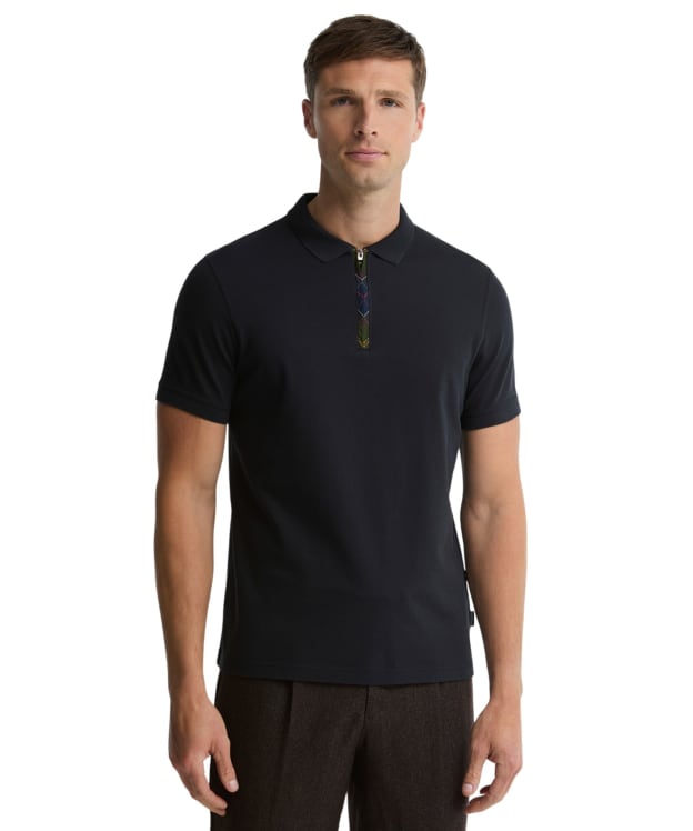 Men's Barbour Stately Zip Polo Shirt - Navy