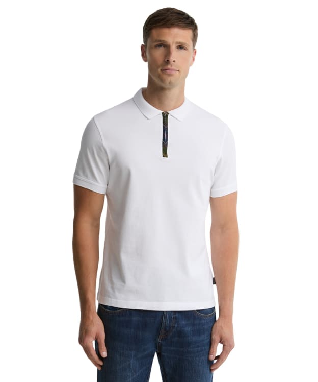 Men's Barbour Stately Zip Polo Shirt - White