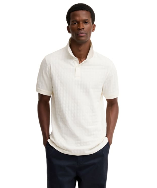 Men's Barbour Faversham Tailored Textured Polo Shirt - Whisper White