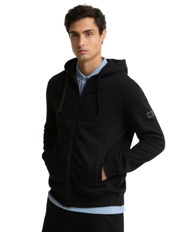 Men's Barbour International Map Zip Through Hoodie - Black