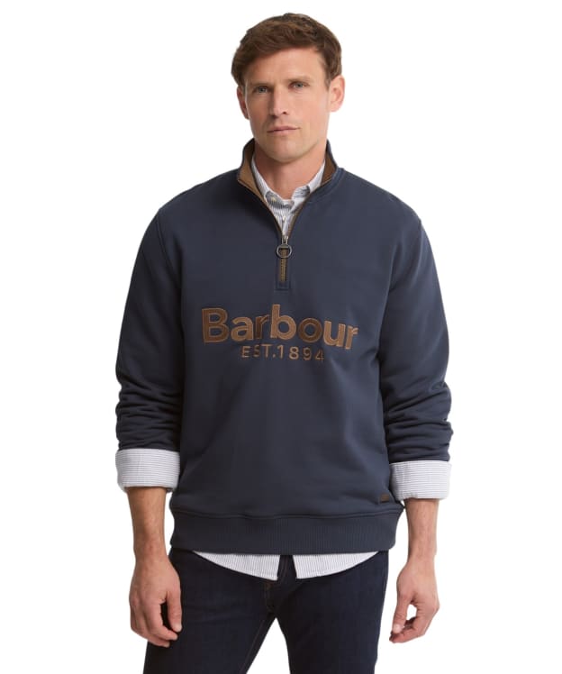 Men's Barbour Fosse Half Zip Sweatshirt - Navy