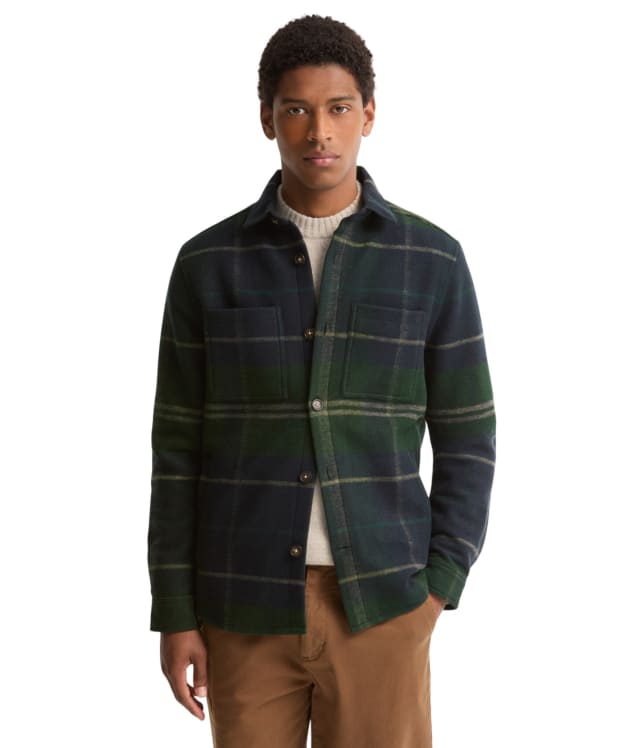 Men's Barbour Woodlane Brushed Check Overshirt - Green Loch Tartan