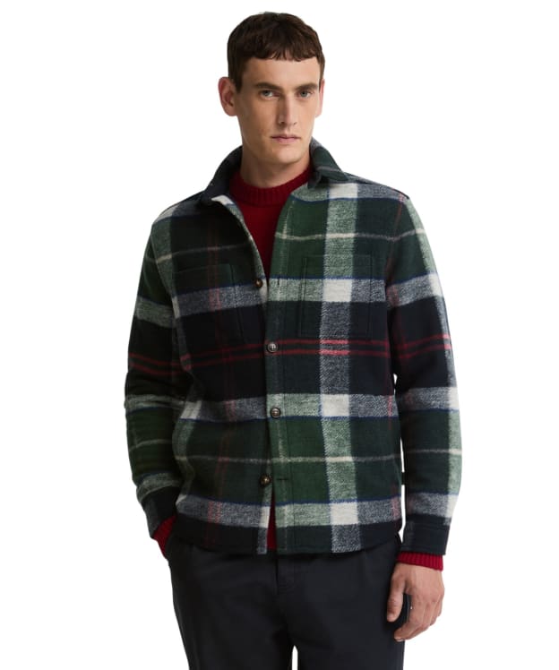 Men's Barbour Woodlane Brushed Check Overshirt - Evergreen Tartan