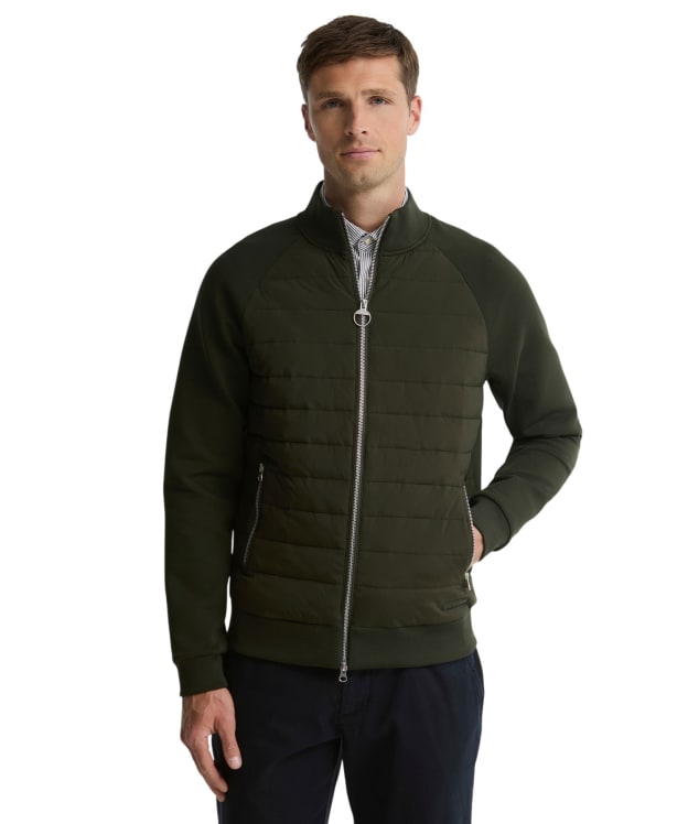 Men's Barbour Thornton Quilted Zip Through Sweat - Sage