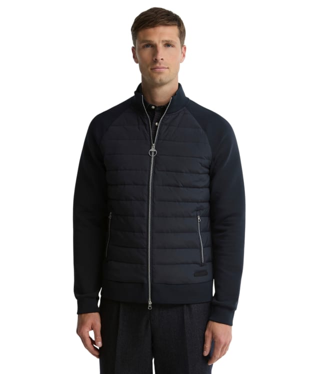 Men's Barbour Thornton Quilted Zip Through Sweat - Dark Navy
