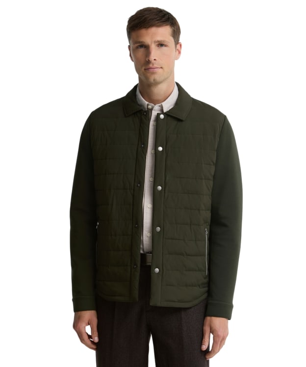 Men's Barbour Knowle Snap Through Quilted Sweat - Sage