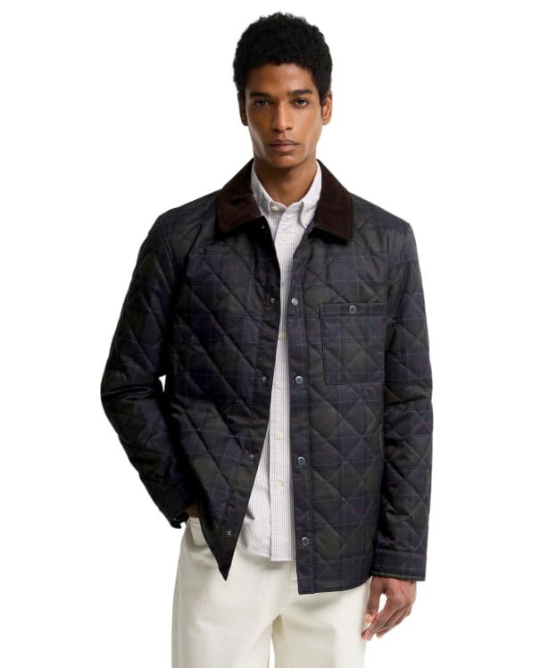 Men's Barbour Tartan Shirt Quilted Jacket - Shadow Classic Tartan