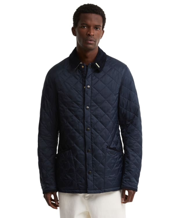 Men's Barbour Icons Heritage Quilted Jacket - Navy / Birchwood