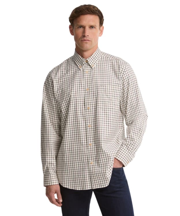 Men's Barbour Sporting Tattersall Shirt - Long Sleeve - Dark Bordeaux