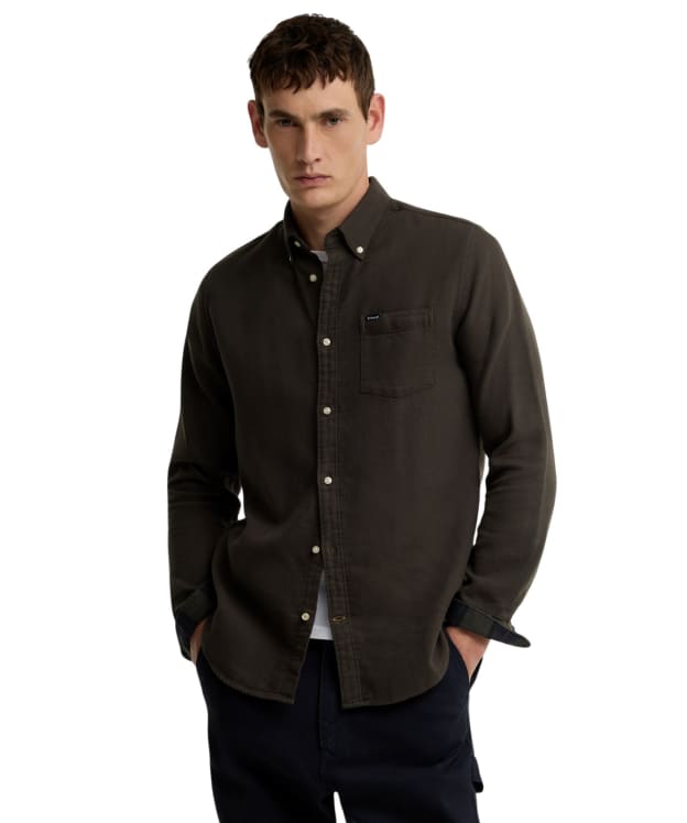 Men's Barbour Buckley Tailored Herringbone Shirt - Sage
