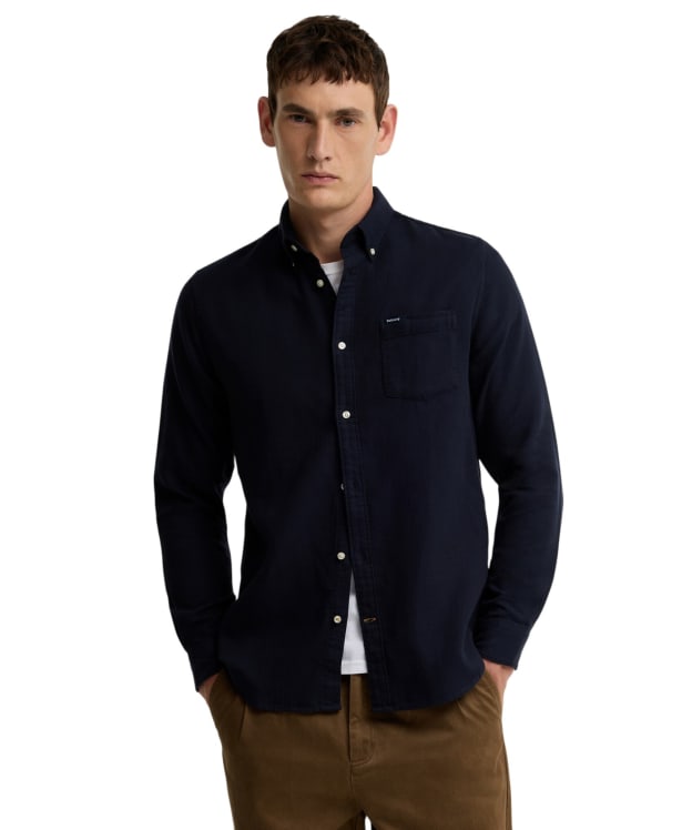 Men's Barbour Buckley Tailored Herringbone Shirt - Navy