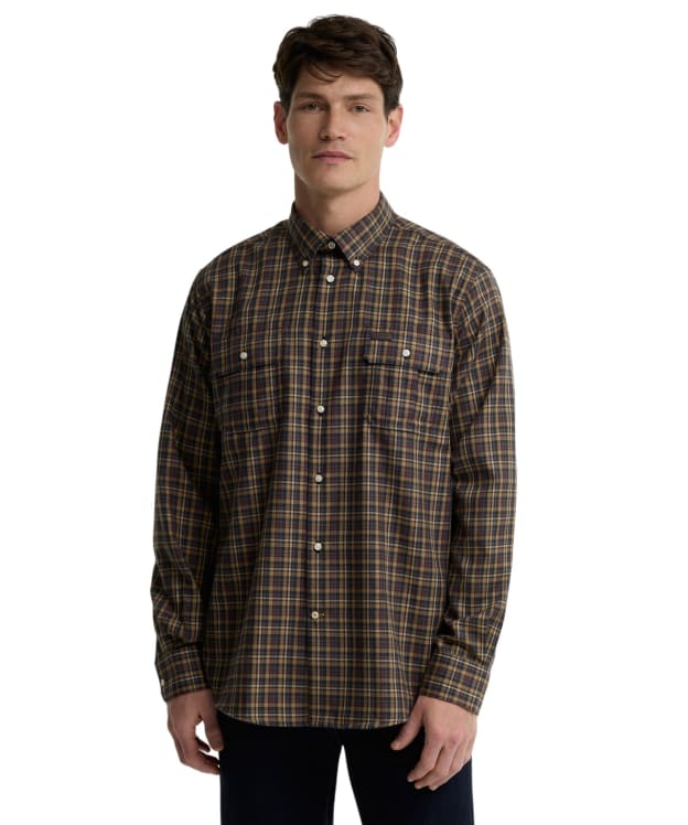 Men's Barbour Panwell Thermo Weave Regular Checked Shirt - Camel
