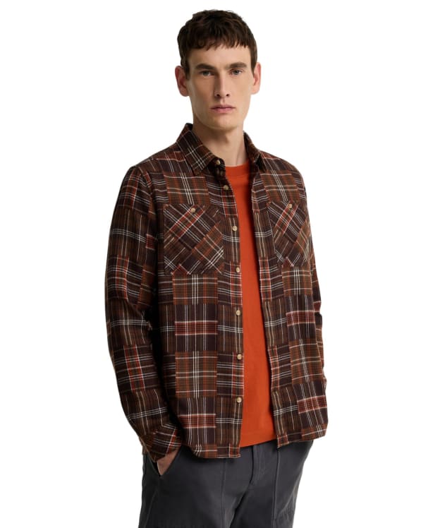 Men's Barbour Catrake Relaxed Patchwork Shirt - Brown