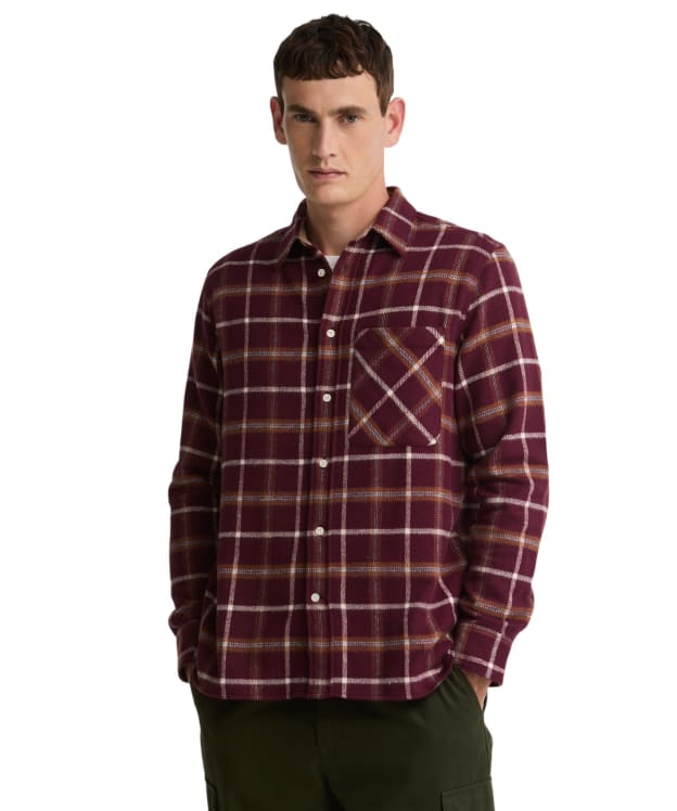 Men's Barbour Hetton Authentic Highland Check Flannel Shirt - Port
