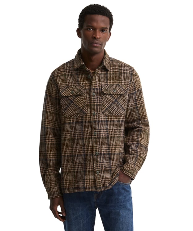 Men's Barbour Millom Relaxed Houndstooth Shirt - Olive