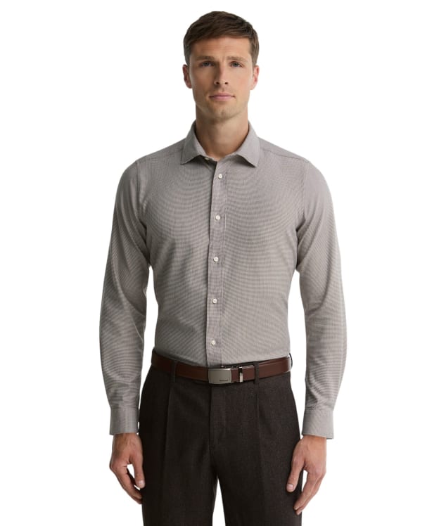 Men's Barbour Beckdale Tailored Houndstooth Shirt - Stone