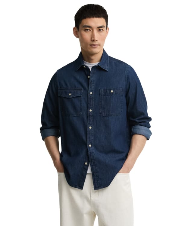 Men's Barbour International Dufton Chambray Shirt - Dark Indigo