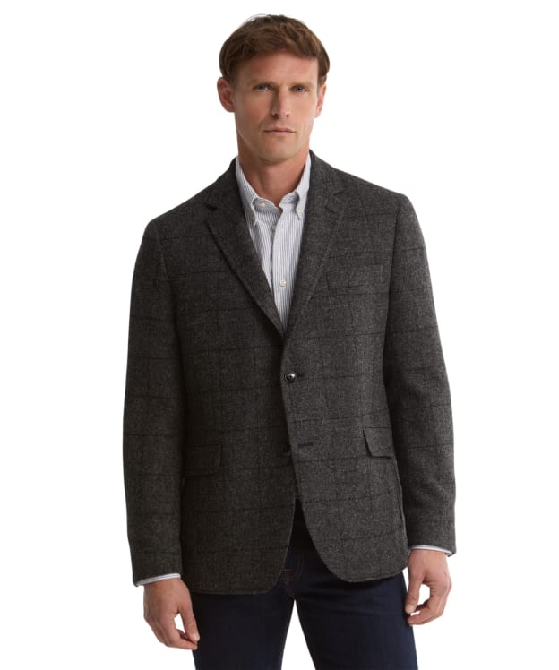 Men's Barbour Gosforth Moons Checked Blazer - Grey Marl