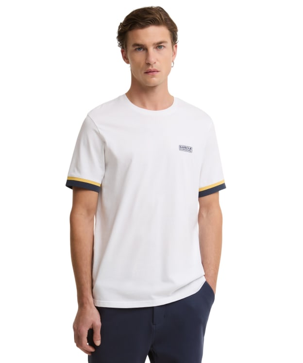 Men's Barbour International Deep Cuff Evan Tipped T-Shirt - New White