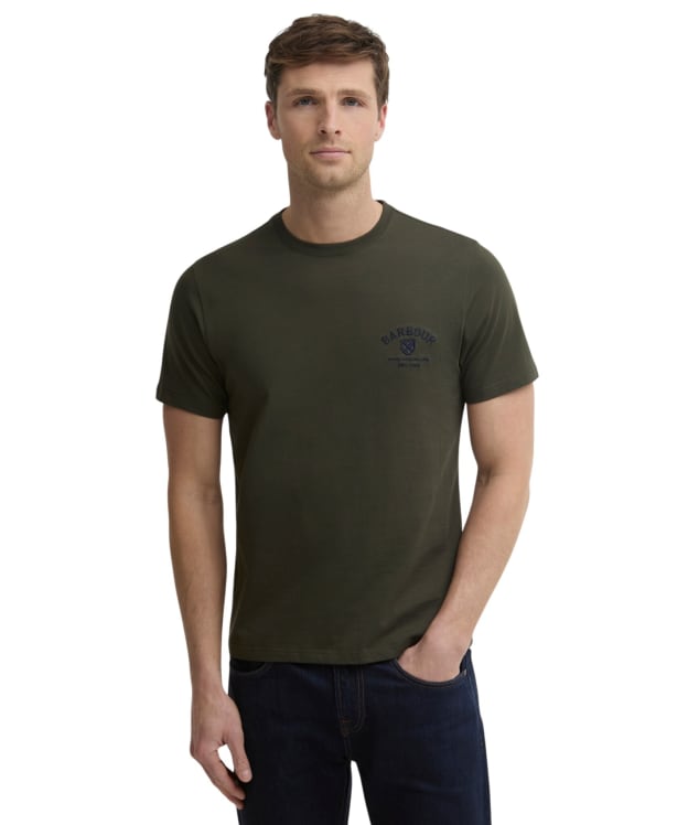Men's Barbour Tartan Tailored Crest Logo T-Shirt - Sage