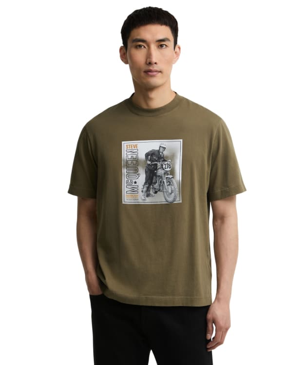 Men's Barbour International Steve McQueen Brandon Graphic T-Shirt - Mid Olive