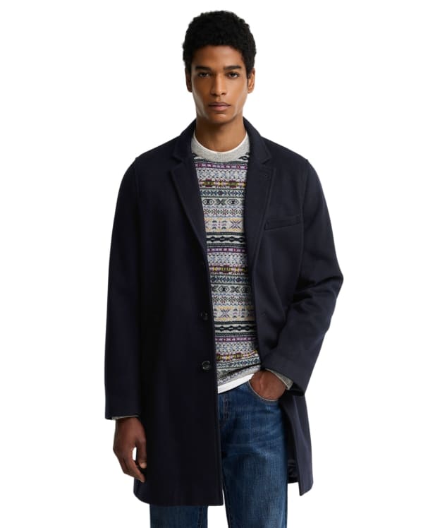 Men's Barbour Umbridge Wool Coat - Navy