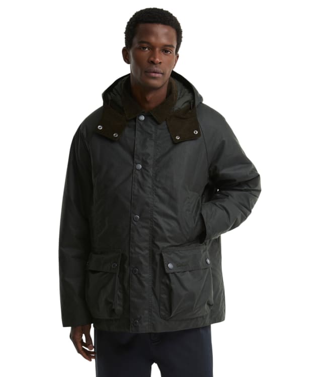 Men's Barbour Modern Beaufort Waxed Jacket - Sage / Shadow Check