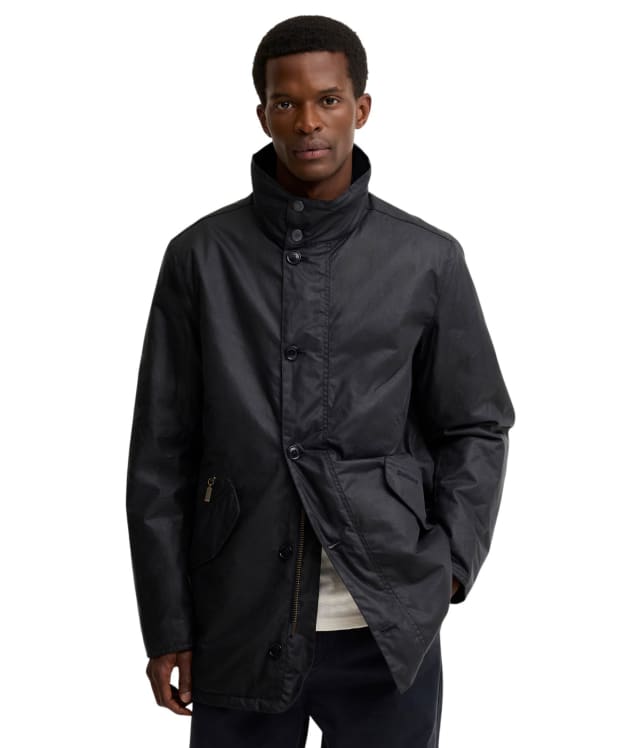 Men's Barbour Modern Powell Waxed Jacket - Navy