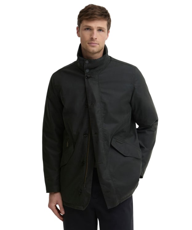 Men's Barbour Modern Powell Waxed Jacket - Sage