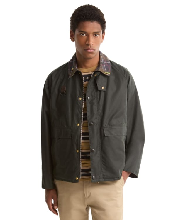 Men's Barbour Icons Spey Waxed Jacket - Sage