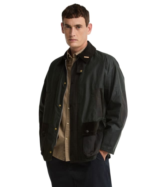Men's Barbour Icons Patch Bedale Waxed Jacket - Sage
